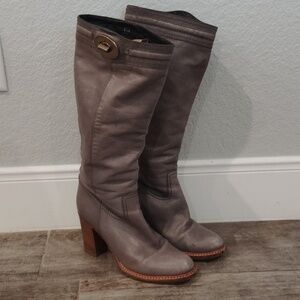 Coach Heeled Boots with Chunk Heel